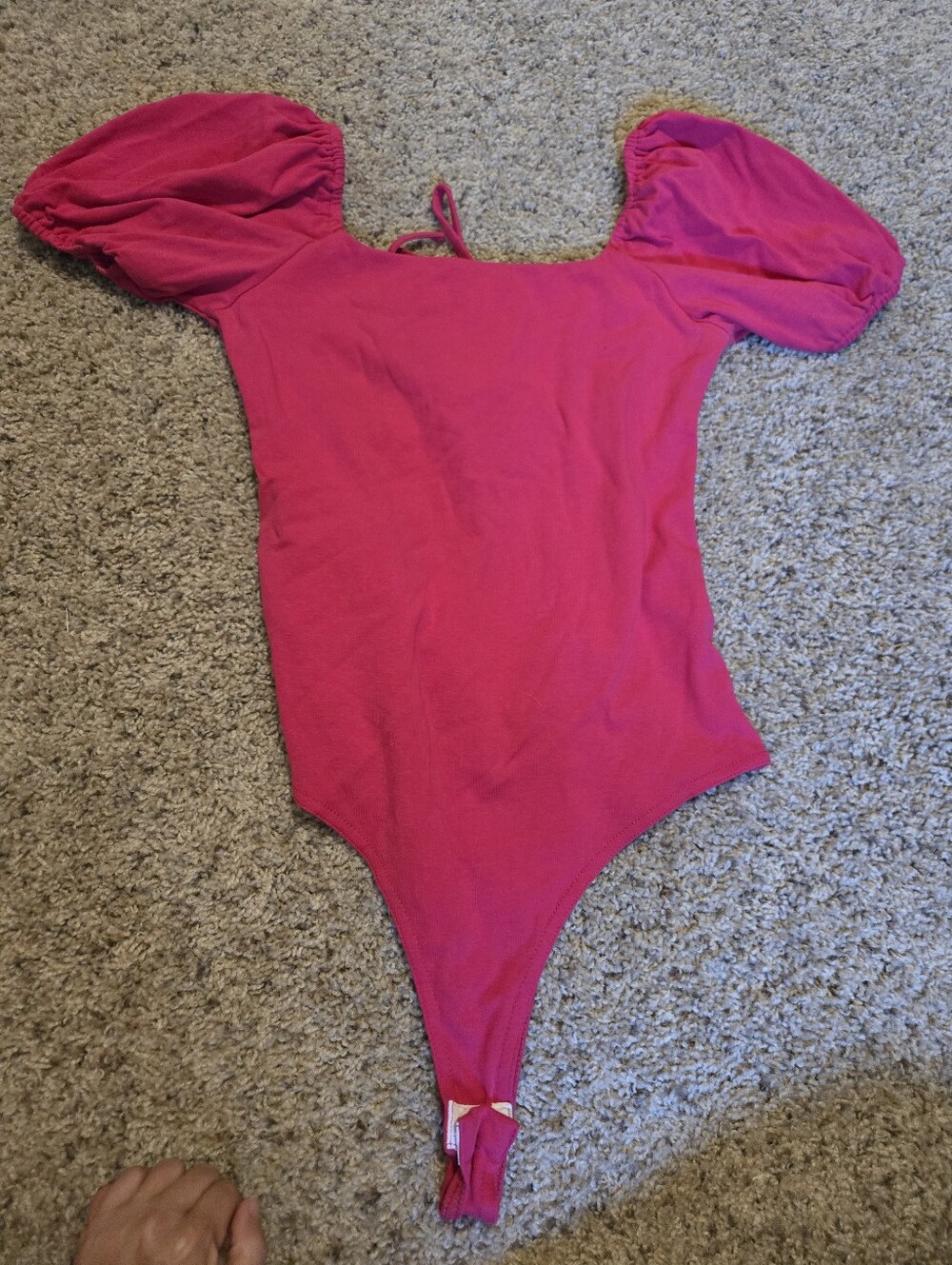 Bright Pink Puff-Sleeve One-Piece